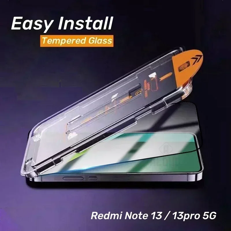 Tempered Glass for Xiaomi Redmi Note 13 5G / Note13 Pro 5G / Note 12 Pro+ 13pro Protective One Click Easy Past Screen Protector