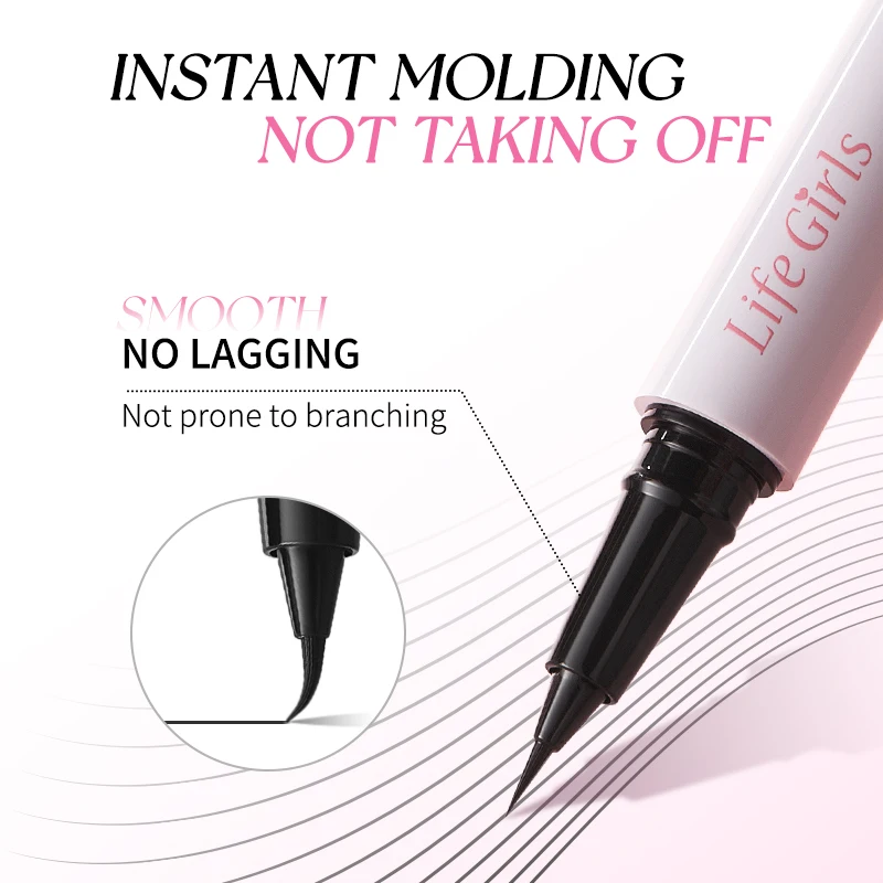 Life Girls Ultrafijne zwarte eyeliner Langdurige gladde make-up Bestand tegen vlekken Vloeibare eyeliner-pen voor beginners