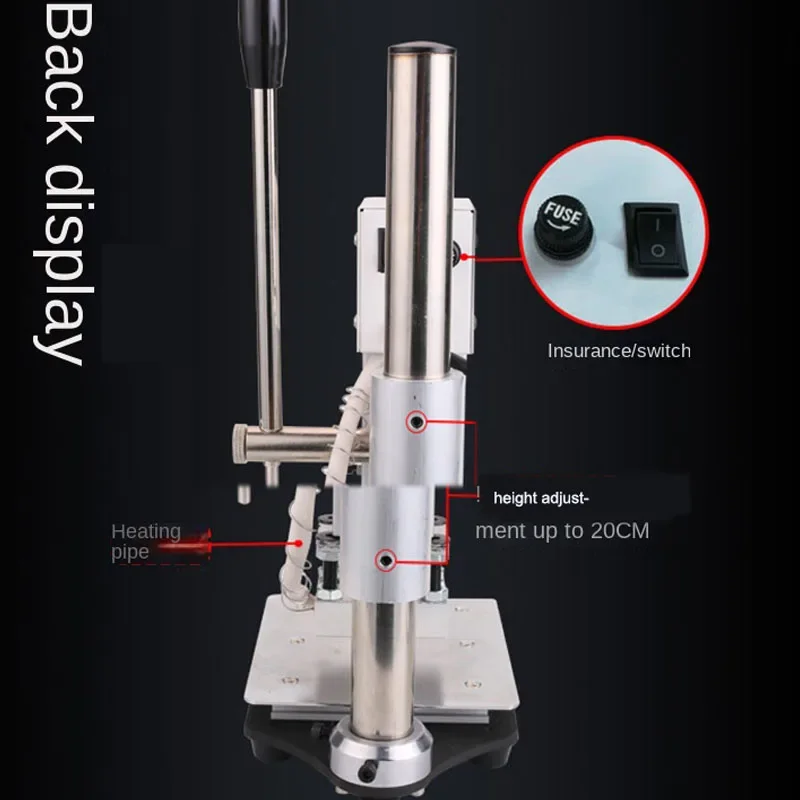 Máquina de estampado en caliente Manual de WT-90AS, máquina de grabado de marca comercial de cuero, hendidura de marca