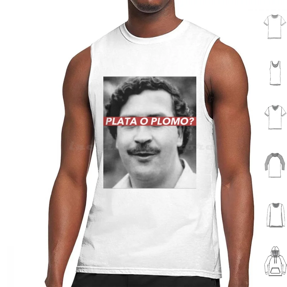 Plata o Plomo? Camisetas sin mangas con estampado de algodón Escobar Pablo Escobar Pablo Colombia Cocaína Cartel Medellín Drogas Netflix