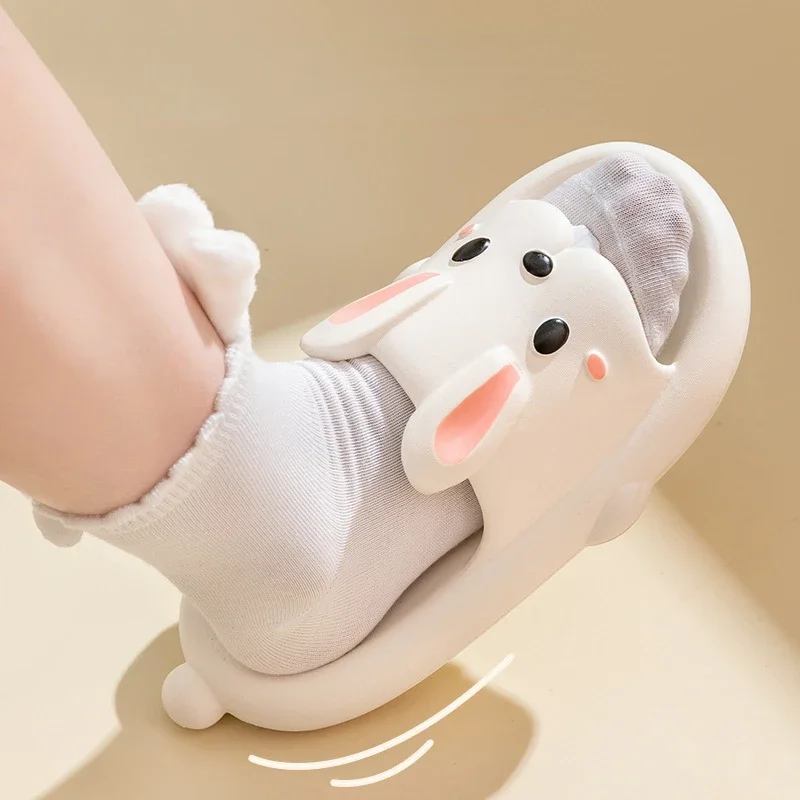 Woman Slippers Rabbit Cartoon cute Kawaii Summer beach outdoor flip flops Sandals anti-slip EVA funny soft indoor home house new