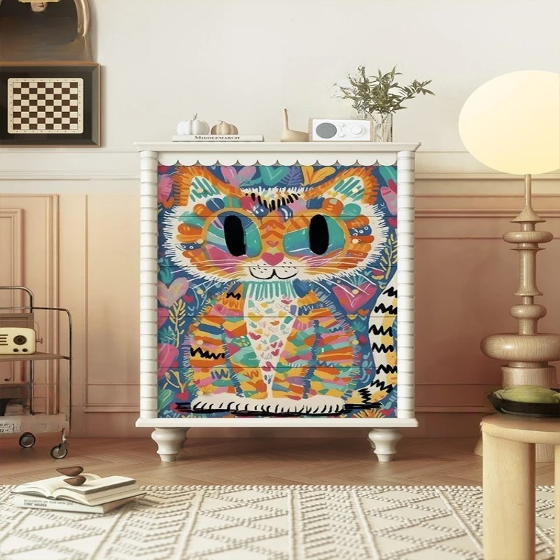 

Solid wood decorative cabinet living room drawer locker bedroom storage cabinet