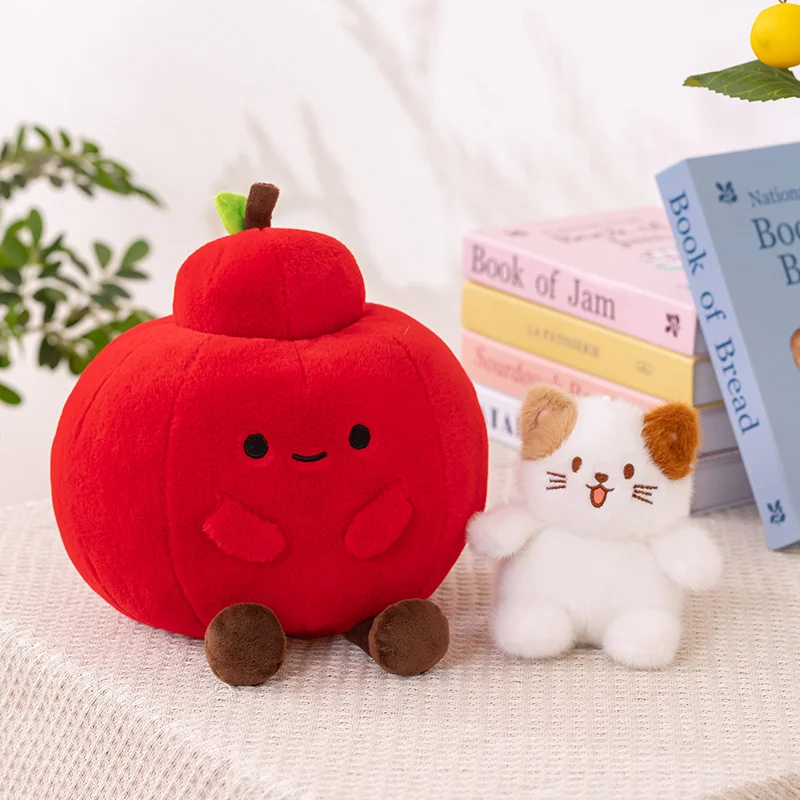 Creative Apple Calico Animals Combination Plush Toys Soft Dolls Cartoon Funny Baby Sleeping Comfort Doll Christmas Eve Gifts
