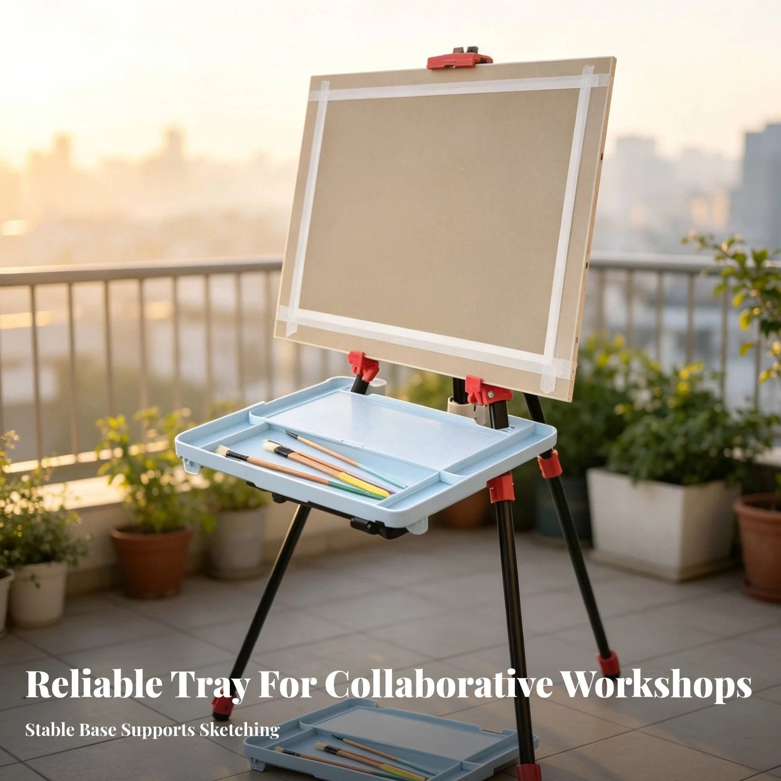 Foldable Easel Tray Collapsible Art Easel Tray Space-Saving Multi-Use for Artists, Plein Air, Sketching