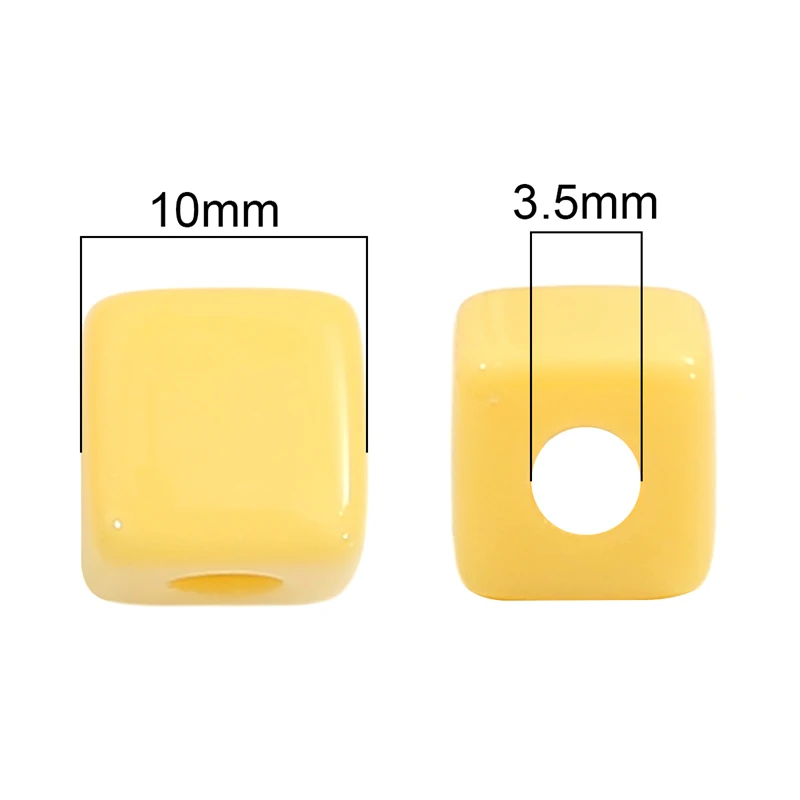 25pcs 10mm Handmade Acrylic Cubic Square Beads for Necklace Bracelet Earring DIY Jewelry Making Loose Beads Accessories