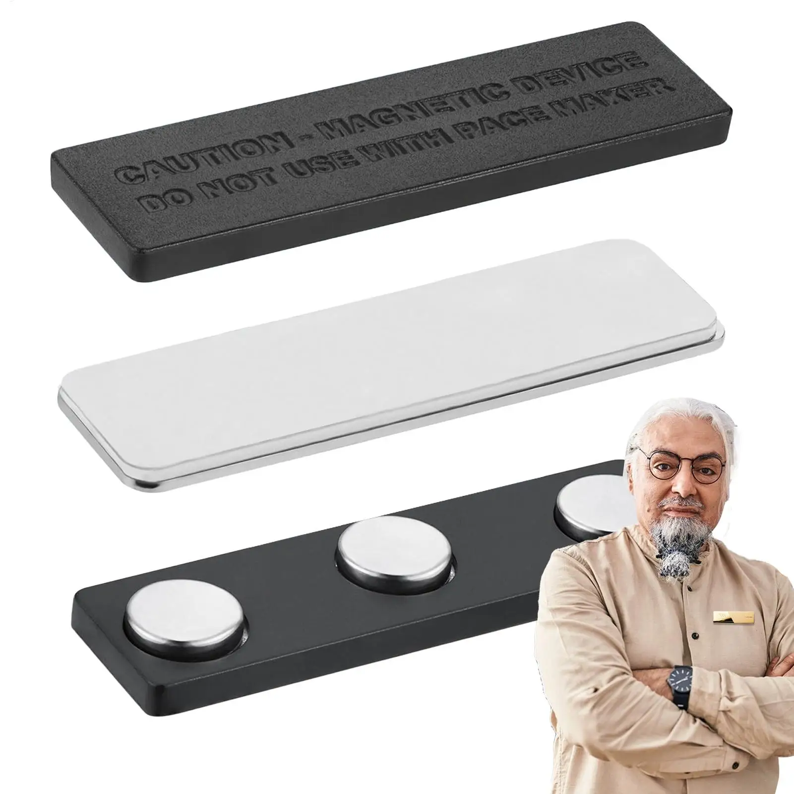 Strong Magnetic Name Tag Badge Metal Fastener ID Cards Durable Attachment Holder for Clothing Uniform Employee Exhibition