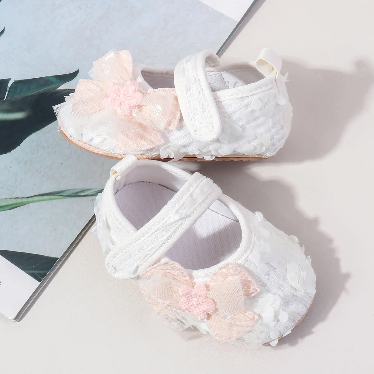 ربيع جديد تصميم الوليد طفلة جميلة زهرة الجنية الأميرة عادية مكافحة زلق الأولى المشي حذاء طفل صغير