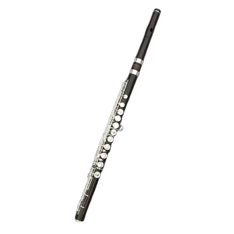 Top Japan 17 Holes Ebony flute Open Hole Silver Plated E key Grenadilla Wood Professional Flute