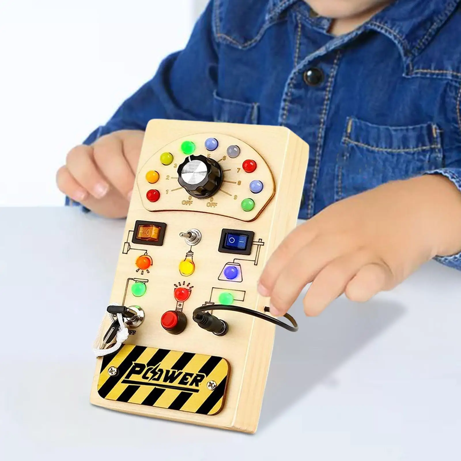 Led Drukke Board Vroege Activiteit Motoriek Montessori Draagbare Led Lights Schakelaar Speelgoed Voor Kinderen Jongens Peuters Meisjes Kinderen