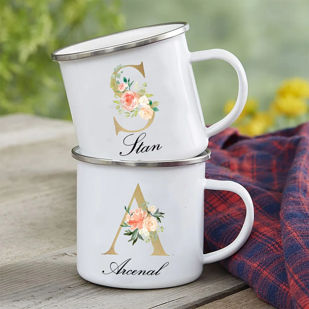 Personalized Name Enamel Mug Wedding Bachelor Party Wine Cup Bridesmaid Bride Valentine's Day Christmas Gifts for Her