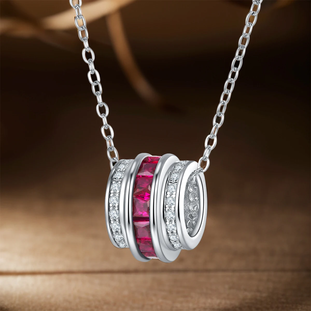 

S925 Стерлингового Серебра Lutong Культивировать Рубин Сапфир Ожерелье Женская Мода Изысканный Циркон Ювелирные Изделия Подвеска