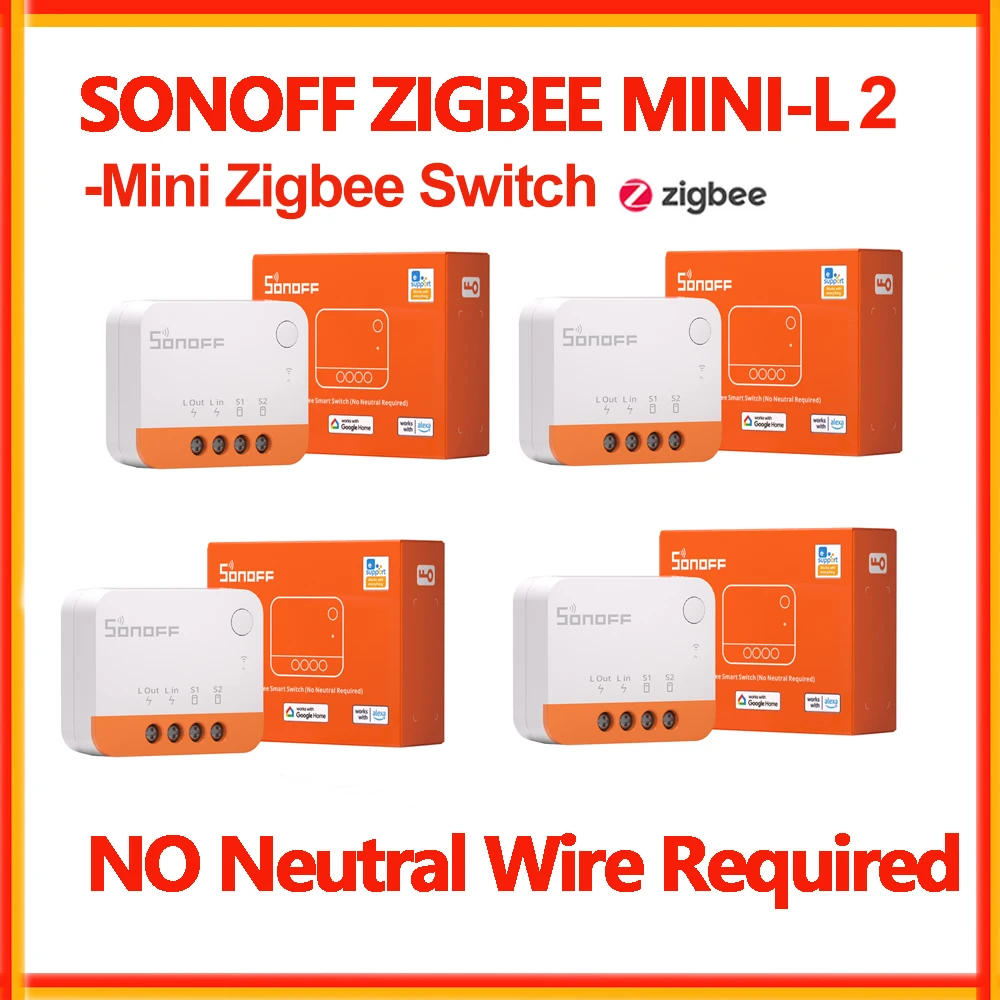 

SONOFF ZBMINIl2 Zigbee 3.0 No Neutral Wire Required Smart Zigbee Extreme Mini Switch Module Remote Control Via eWelink APP Alexa