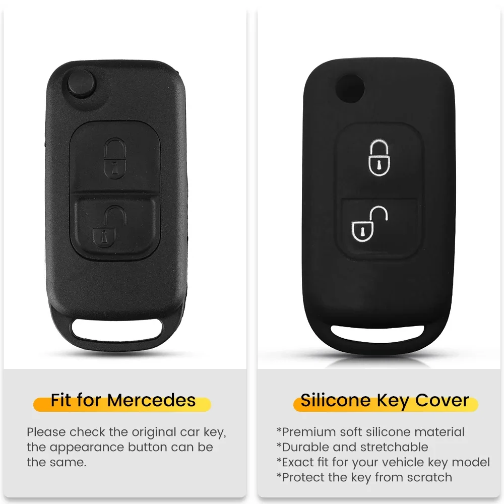 KEYYOU Silicone Key Case Skin Cover For Mercedes Benz A C E S Class ML320 ML430 ML55 AMG 300SL W168 W202 W203 W208 W210 500SEC