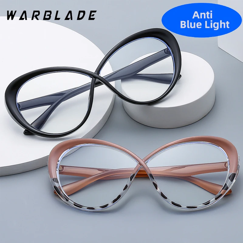 

2025 Luxury 8 Word Cross Frame Anti-blue Light Blocking Glasses Women Oval Eyeglasses Men Computer Optical Eyewear Female Unisex