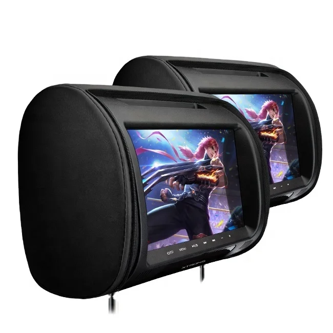 XTRONS 2X9 بوصة أسود اللون مسند الرأس شاشة سيارة مشغل ديفيدي للسيارة مع أزرار اللمس/SD/USB شاشة المقعد الخلفي للسيارة #2
