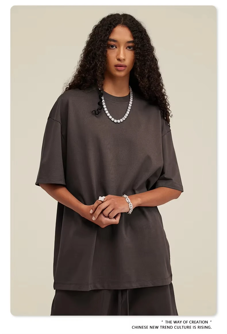 تي شيرت صيفي كبير الحجم من WAVLATII للنساء والرجال بني غير رسمي ملابس الشارع الكورية تي شيرت للجنسين أساسي متين للشباب ملابس علوية رائعة