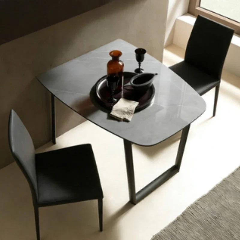 

Retractable island dining table multifunctional sintered stone modern simple small space home dining table