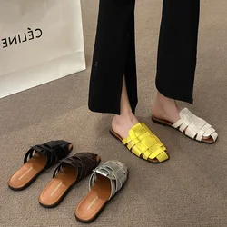 Sandalias De Mujer modne sandały 2023 letnie nowe designerskie buty damskie wszechstronne buty typu Casual Muller pantofle z antypoślizgowym splotem strong 리poty