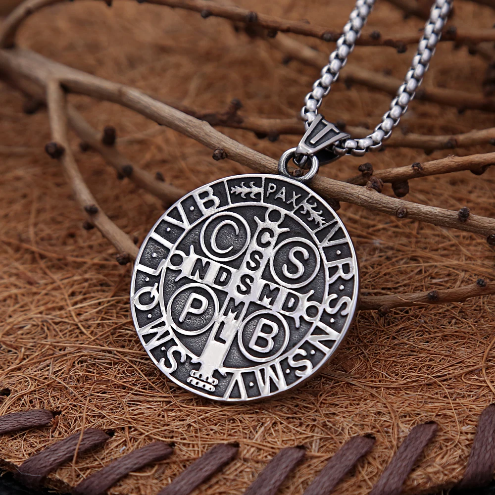 Fashion Vintage San Benito Exorcist Pendant Punk Stainless Steel Christian Jesus Necklace Men Women Amulet Jewelry Wholesale