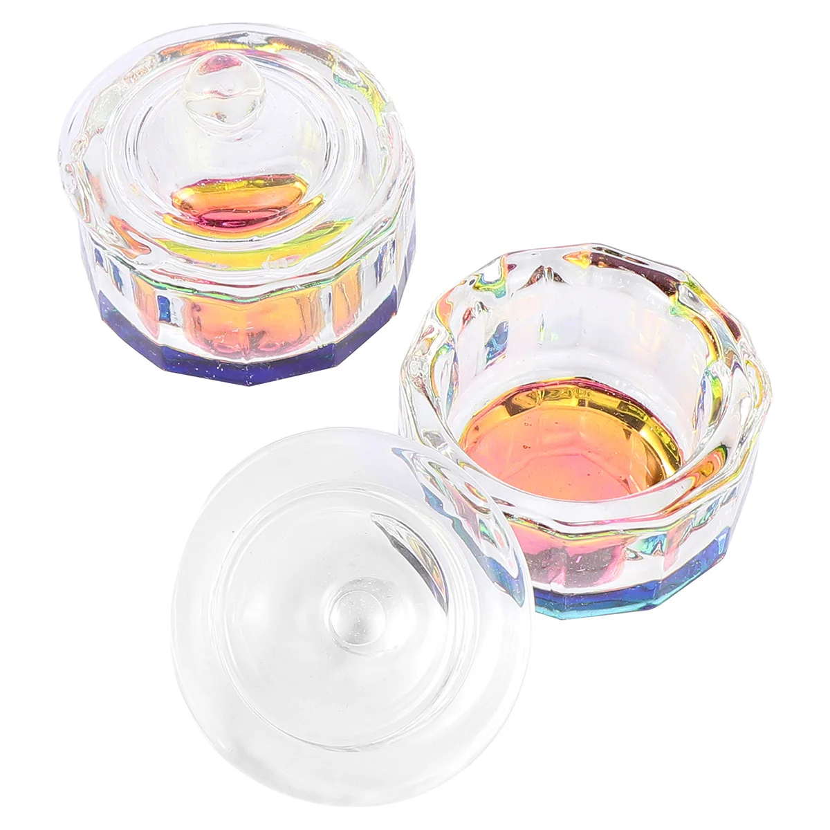 2 Stuks Nail Crystal Cups Mini Glazen Kommen Acryl Vloeibaar Poeder Mengschotel voor Nail Art Salon Technicus DIY Gebruik