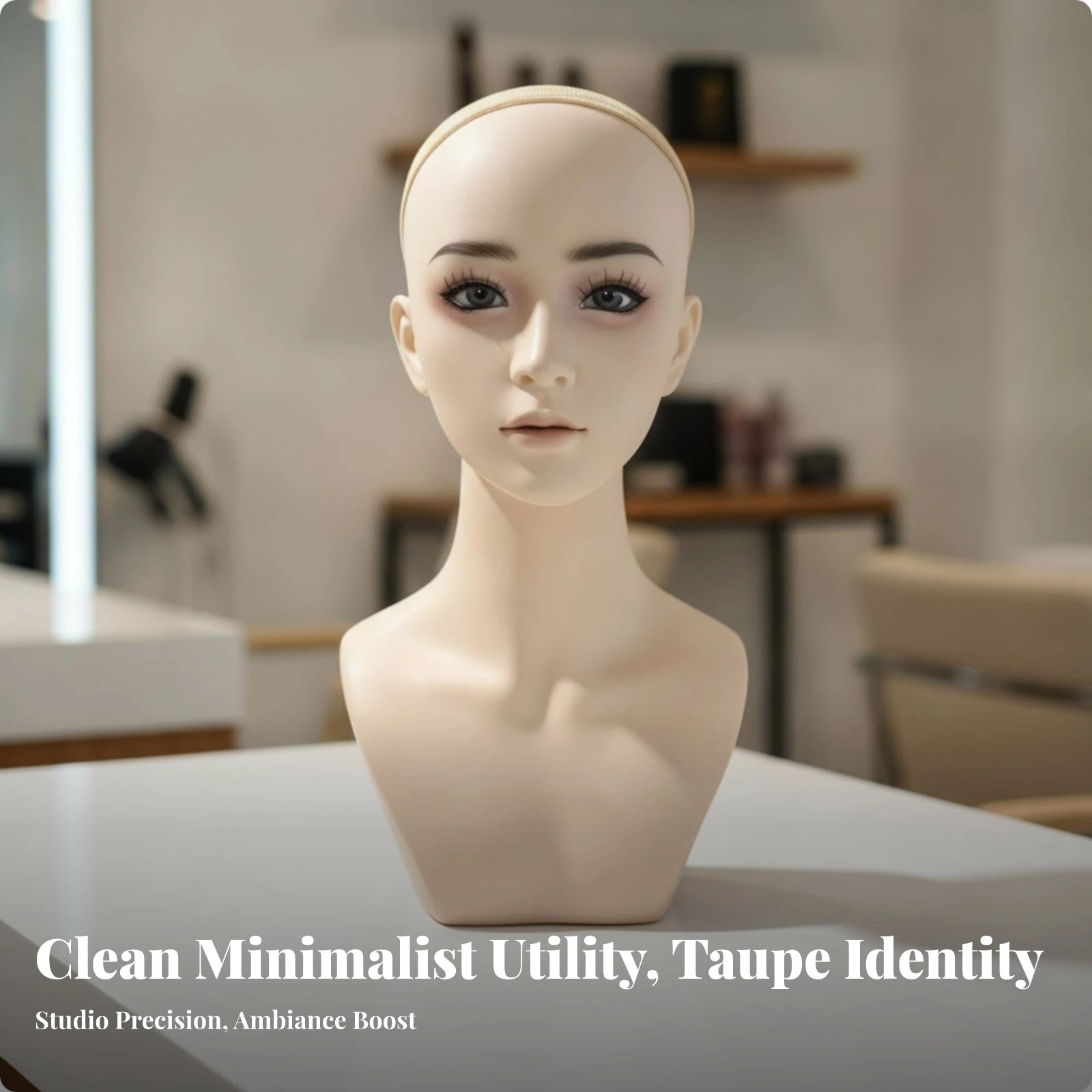 Mannequin Head Bust Realistic Mannequin Head with Shoulders Minimalist Easy to Use for Cosplayers, Retail Shops, Hair Salons
