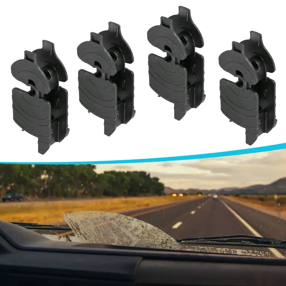 4pcs Windscreen Wipers Parts Black Car Front Wiper Blade Arm Adapter Clip J Hook Type A C D Universal Car Exterior Accessories