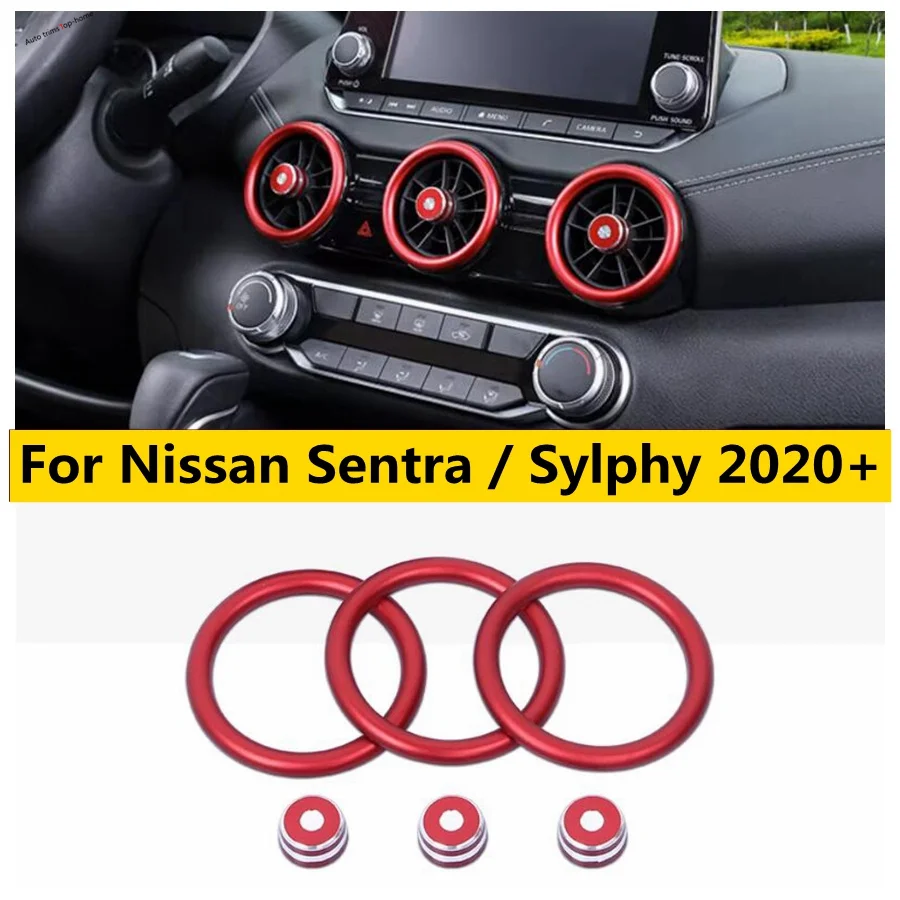 

Red Dashboard AC Outlet Decoration Air Conditioning Vent Cover Trim Fit For Nissan Sentra / Sylphy 2020 - 2024 Car Accessories