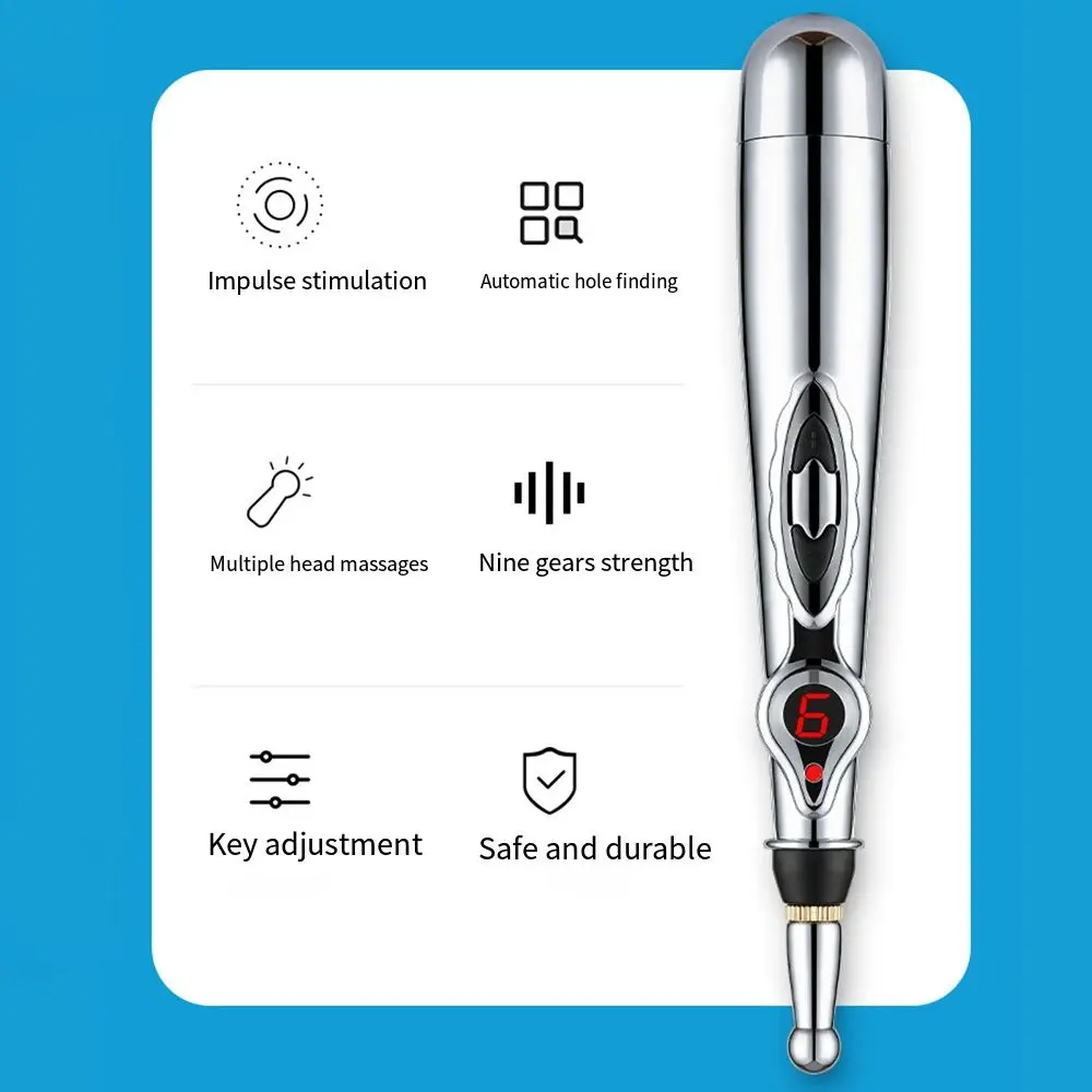 

Электронная ручка для акупунктуры с 2/3/5 головками, безопасная электрическая массажная ручка для акупунктуры, ручка Meridian Energy, боковая ручка для физического меридиана