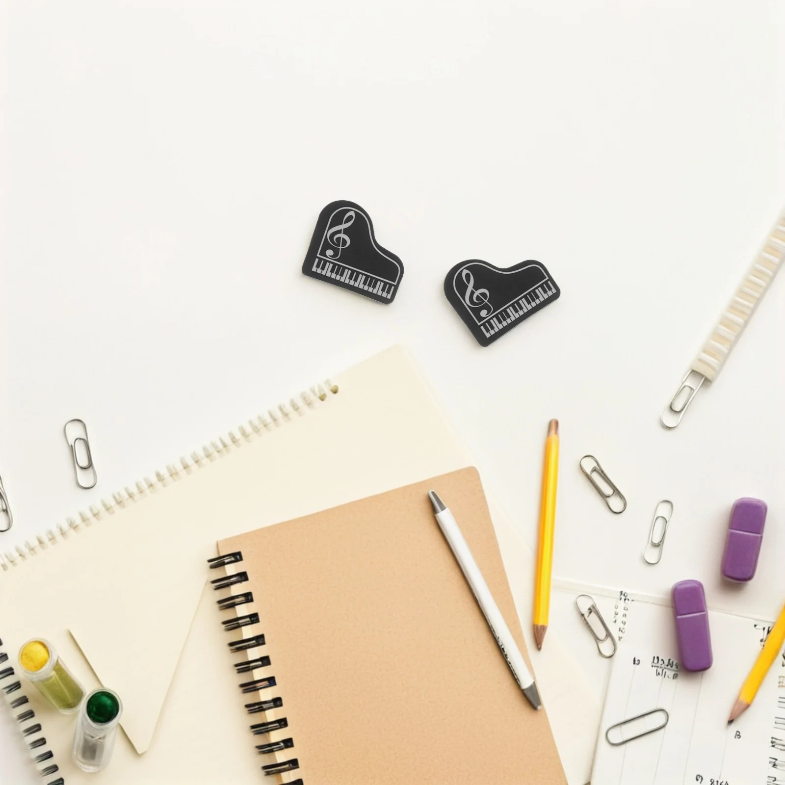 

40Pcs Mini Erasers Music Note Piano Shape Cute School Supplies Kids Students Classroom Fun Prizes Portable Mini Erasers for Kids