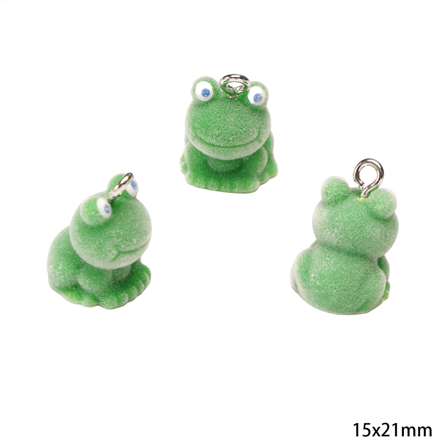 3D Flocking Resin Animal Charms for DIY Jewelry