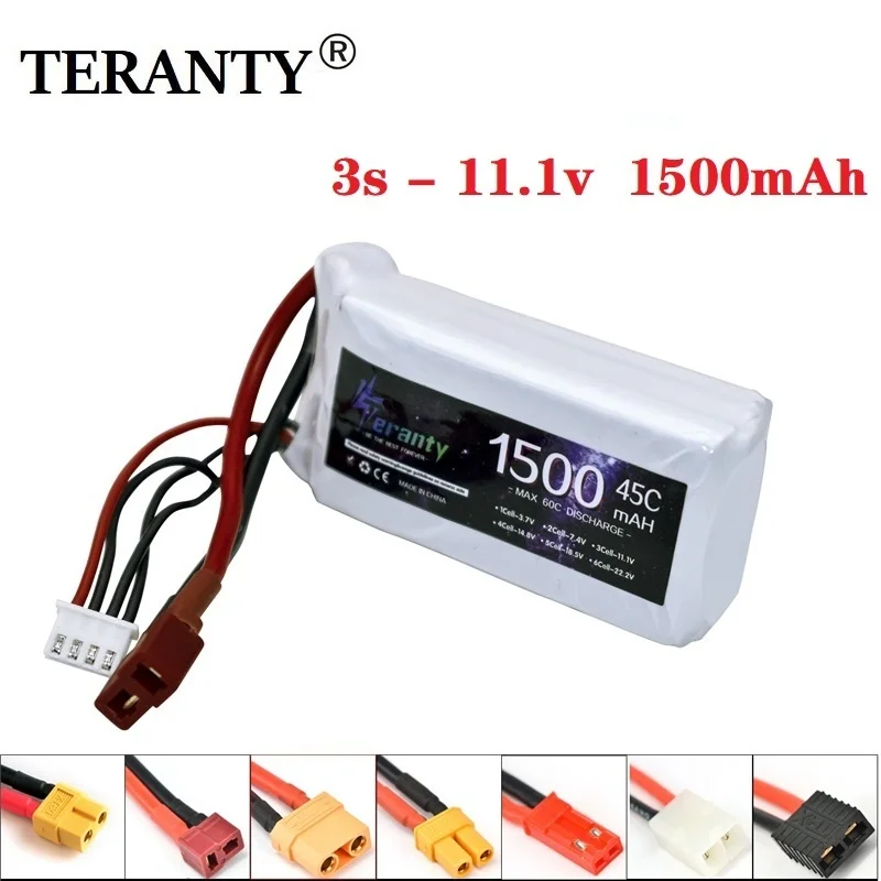 

1Pcs TERANTY 3s 45C 11.1V 1500mah Lipo Battery for RC Car Airplane Boat Quadcopter Spare Parts upgrade 11.1v Drones battery