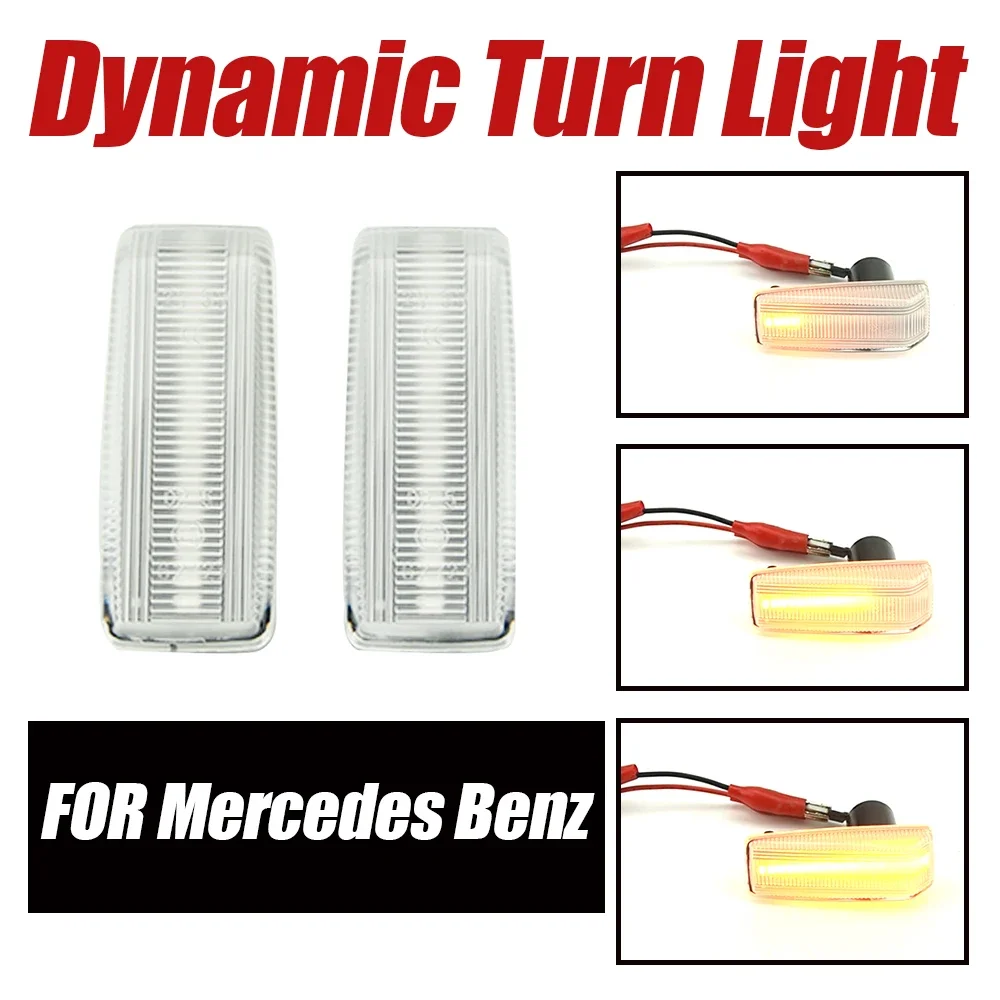 LED Dynamic Side Marker Signal Light Indicator Lamp 2Pieces For Mercedes For Benz C E S SL CLASS W201 190 W202 W124 W140 R129