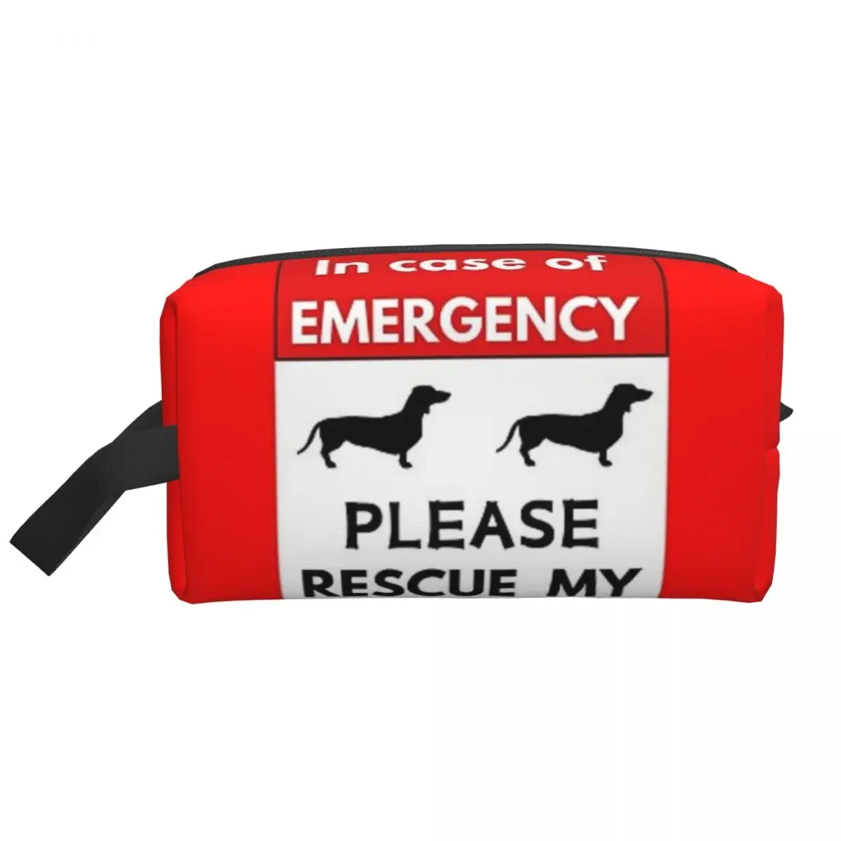 In Case Of Emergency...Rescue My Two Dogs Makeup Bag for Women Travel Cosmetic Organizer Storage Toiletry Bags