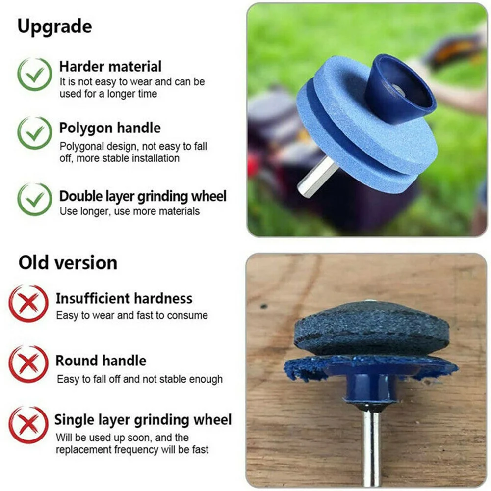 Portable Lawn Mower Sharpener Easy Install Hand Drill Attachment High Quality Grindstone for Effective Sharpening