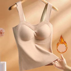 1pcs Woman Thermal Underwear Autumn WinterThermo Lingerie Soft Warm Top Wear Thermo Vest  Undershirt With Bra Padded