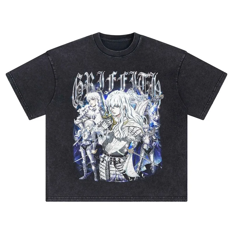

Sword Legend T-shirt, Griffith Direct Print Short-sleeved Retro Sportswear, Youth Fashion Outdoor Trend Outfit, 2D Style
