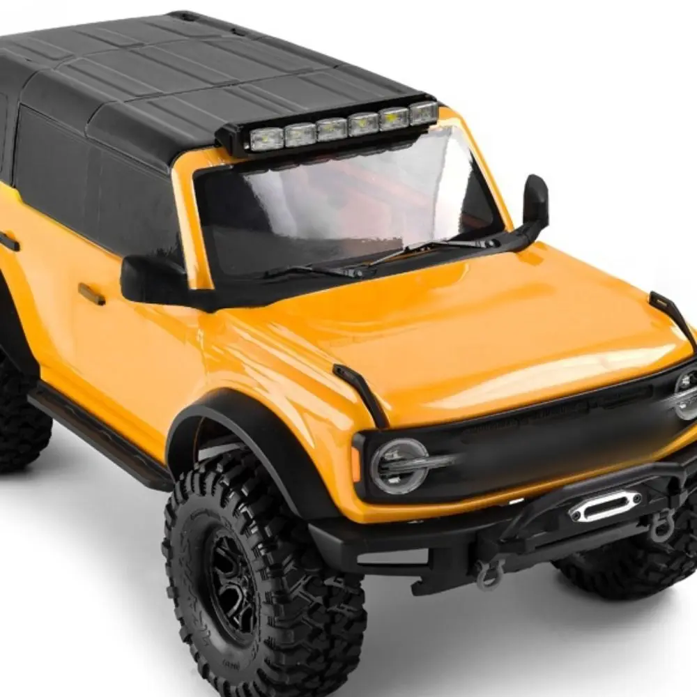 1 Pair Metal RC Car Spotlight 17mm Off-Road Style Car Searchlight Rectangular with Light Cover for TRX-4 TRX-6 SCX10