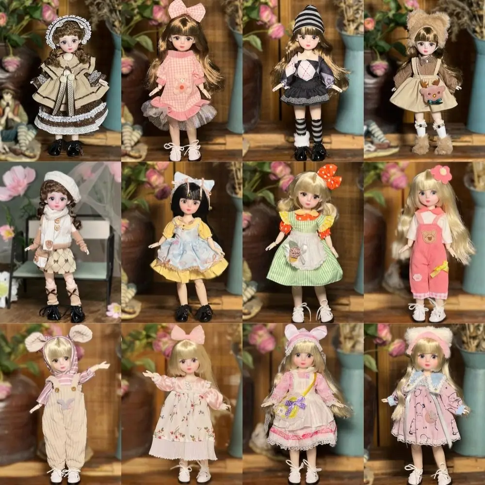 

1/6 SD Dolls BJD Doll with Wig Makeup with Clothes Shoes DIY Toys 30cm Pretty Design Ball Jointed Doll for Girls Kids Children