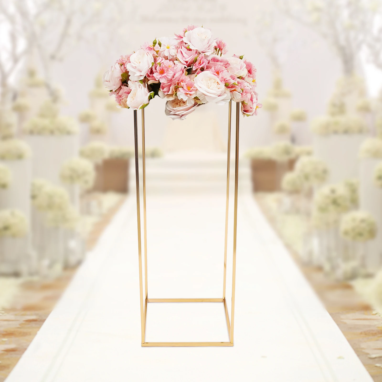 Wedding Flower Stand Metal Gold Vase Column Stand For Wedding Party Table Decoration Arrangement