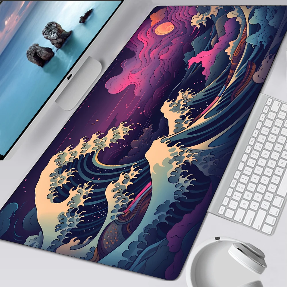 Sunset Great Wave Mouse Pad Kawaii,Gaming Mousepad Personalized Laptop Gamer Deskmat Keyboard Rubber Office Computer Mouse Mats