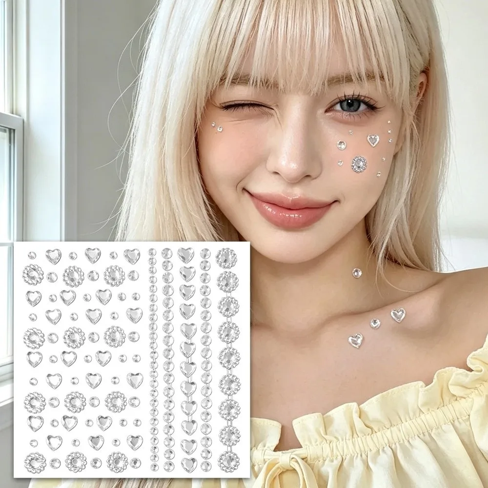with Adhesive Backing Bedazzling Sticker Makeup 3D Resin Face Eye Jewels Sticker DIY Waterproof Crystal Gem Sticker