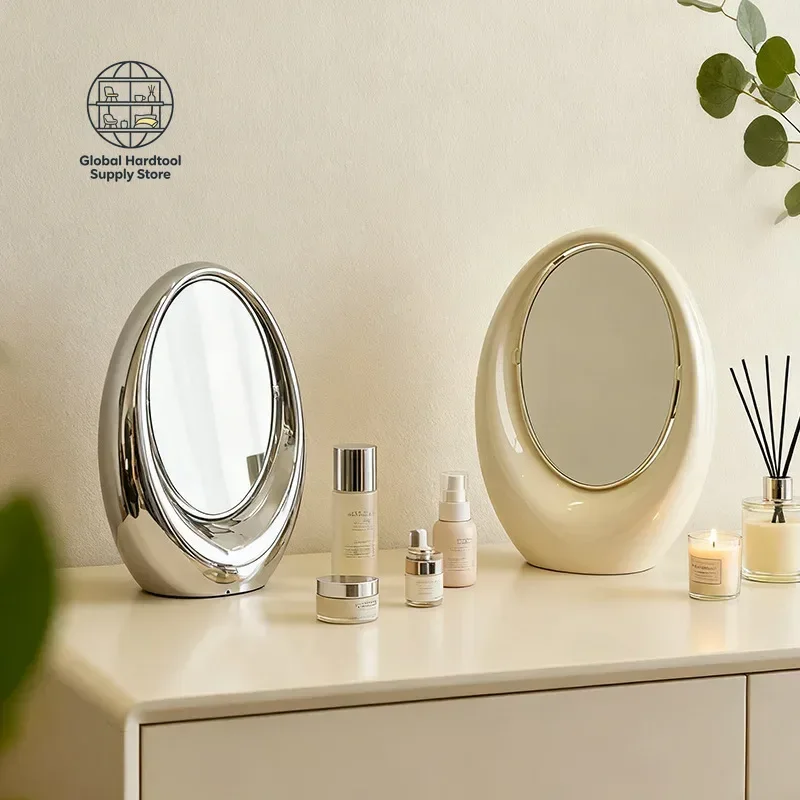 Creativity Flip Double-sided Mirrors Home Desktop Premium Feel Elliptical Mirror Room Decoration Makeup Mirrors Home Decor Gifts