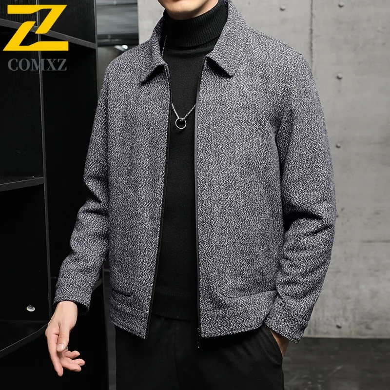 

COMXZ Men Jacket Casual Stand Collar Thickened Outdoor Work Windproof Warm Parka Leisure Daily Style Lightweight Winter Clothing