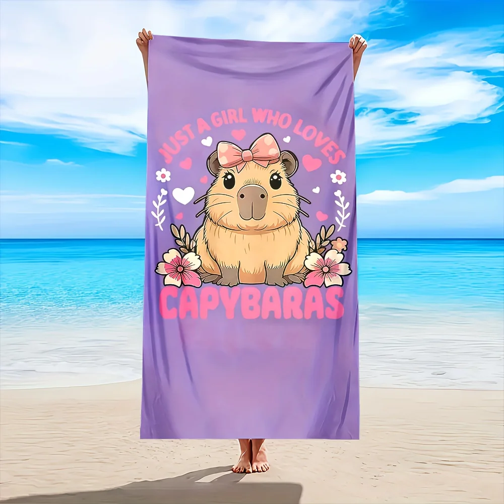 1 Stück Übergroßes Capybara-Mikrofaser-Strandtuch, Schnelltrocknend, Verschiedene Größen, Unverzichtbar für Sommer, Strand, Surfen, Schwimmbad, Urlaub