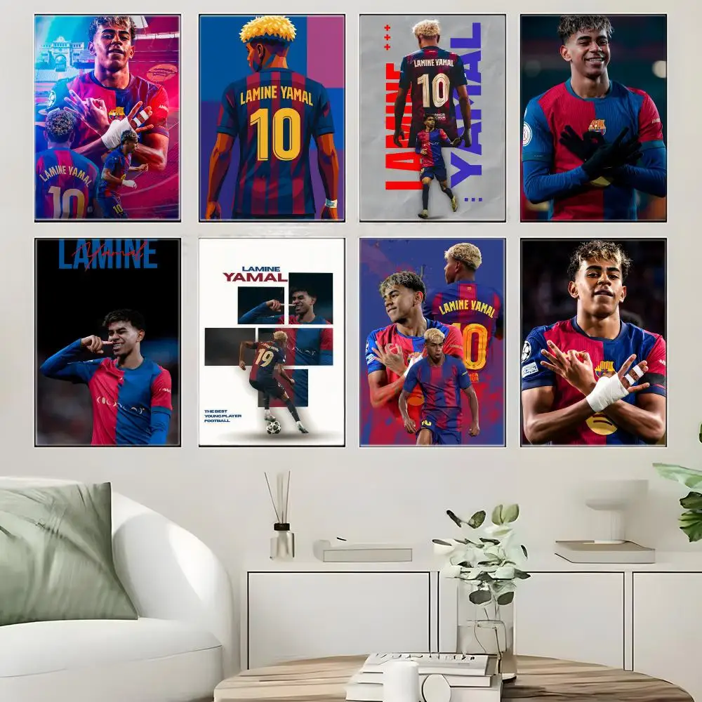 Sportsman L-Lamines Yamals Poster  Self-adhesive Art Waterproof Paper Sticker Coffee House Bar Room Wall Decor