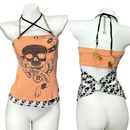 

Goth Tank Top Y2k 90s Vintage Punk Print T-shirt Aesthetic Harajuku Summer Backless Hot Girl Summer Crop Top Fashion Grunge Tees