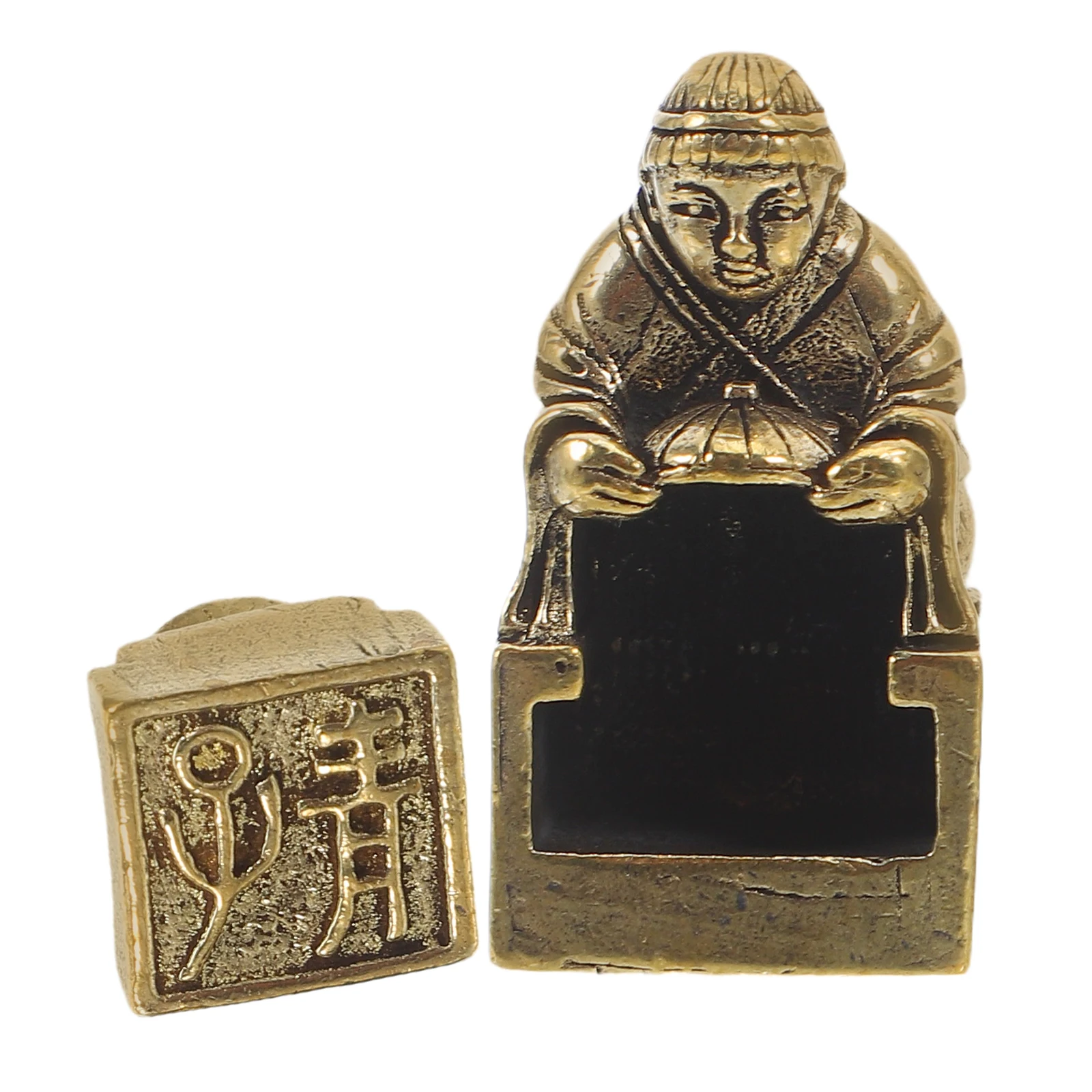 

Retro Brass Seal Detachable Statue Decorate Desktop Tortoise Ornament Vintage Sculpture