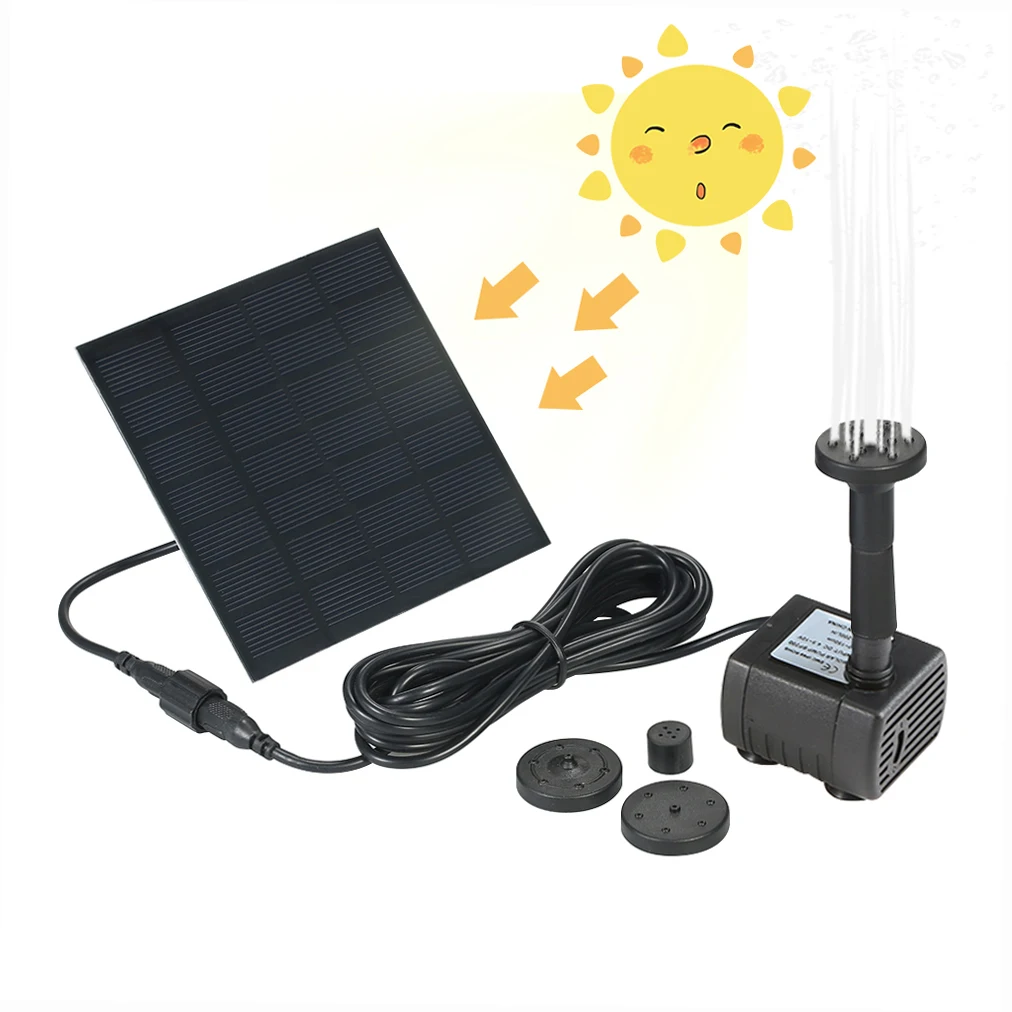 Solar Panel Powered Water Fountain Pool Pond Garden Water Sprinkler Sprayer with Water Pump & Spray Heads Aquarium fountain