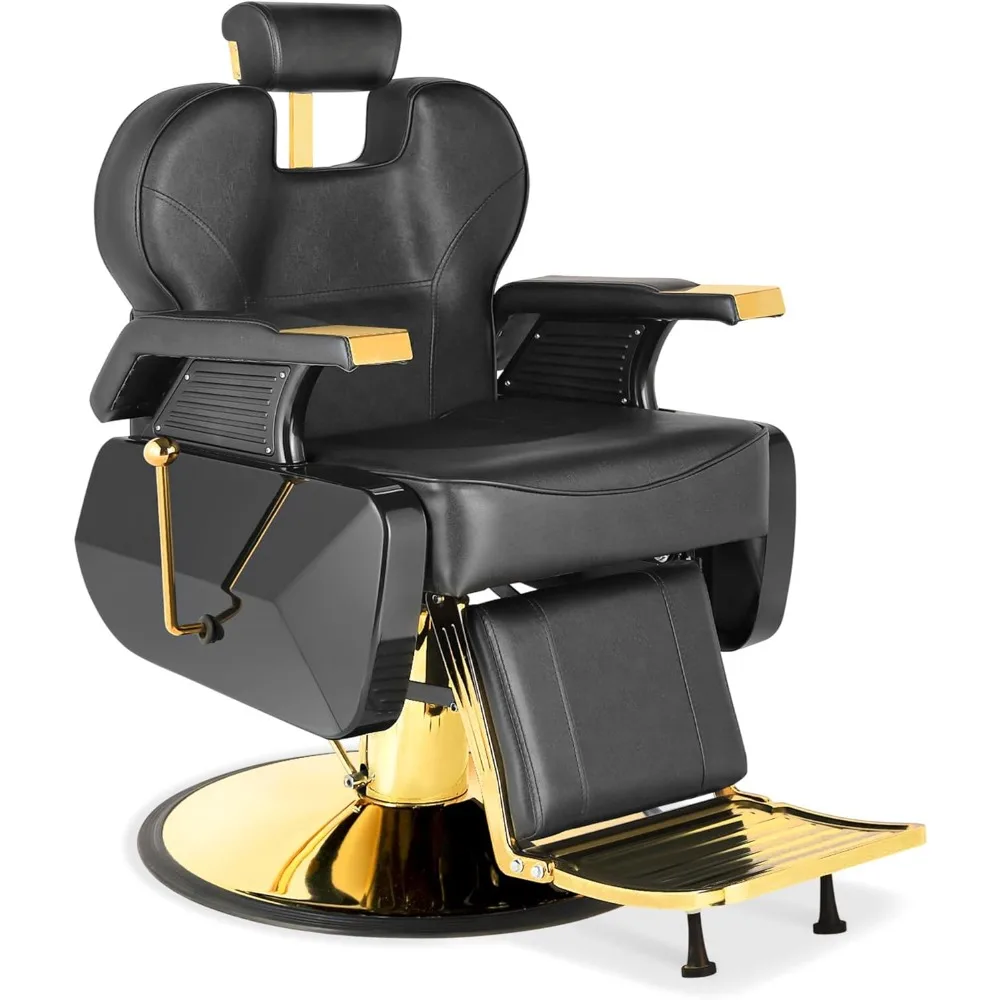 Hair Chair, Hydraulic Rolling 360° Swivel Barber Reclining Chairs for Barbershop, Heavy Duty Hairdresser Chair