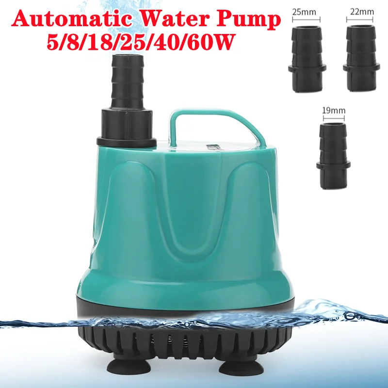 5/8/18/25W Haute Pression 360 °   Pompe Submersible étanche pompe à eau automatique Aquarium réservoir de poissons étang pompe d'aspiration 300-1000L/H